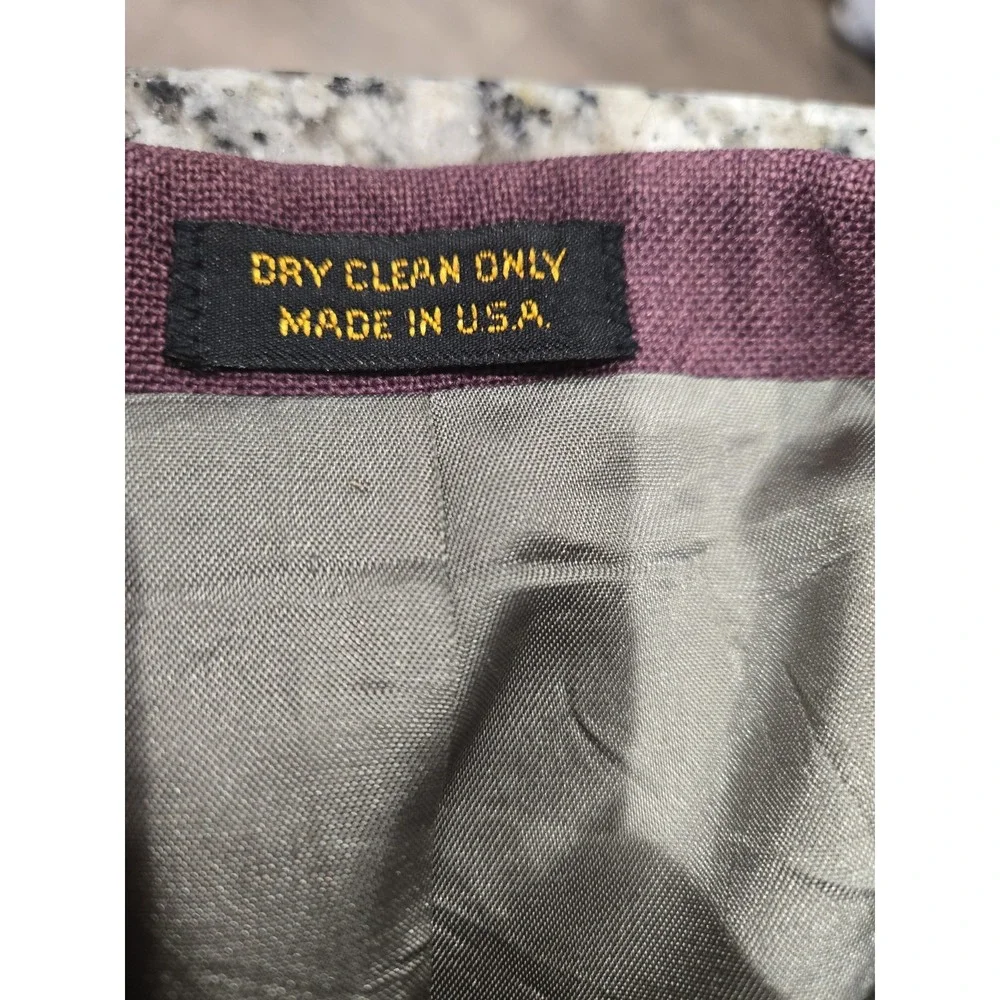 Andhurst VTG Plum Purple Mauve Blazer Jacket 43R Made In USA MISSING button